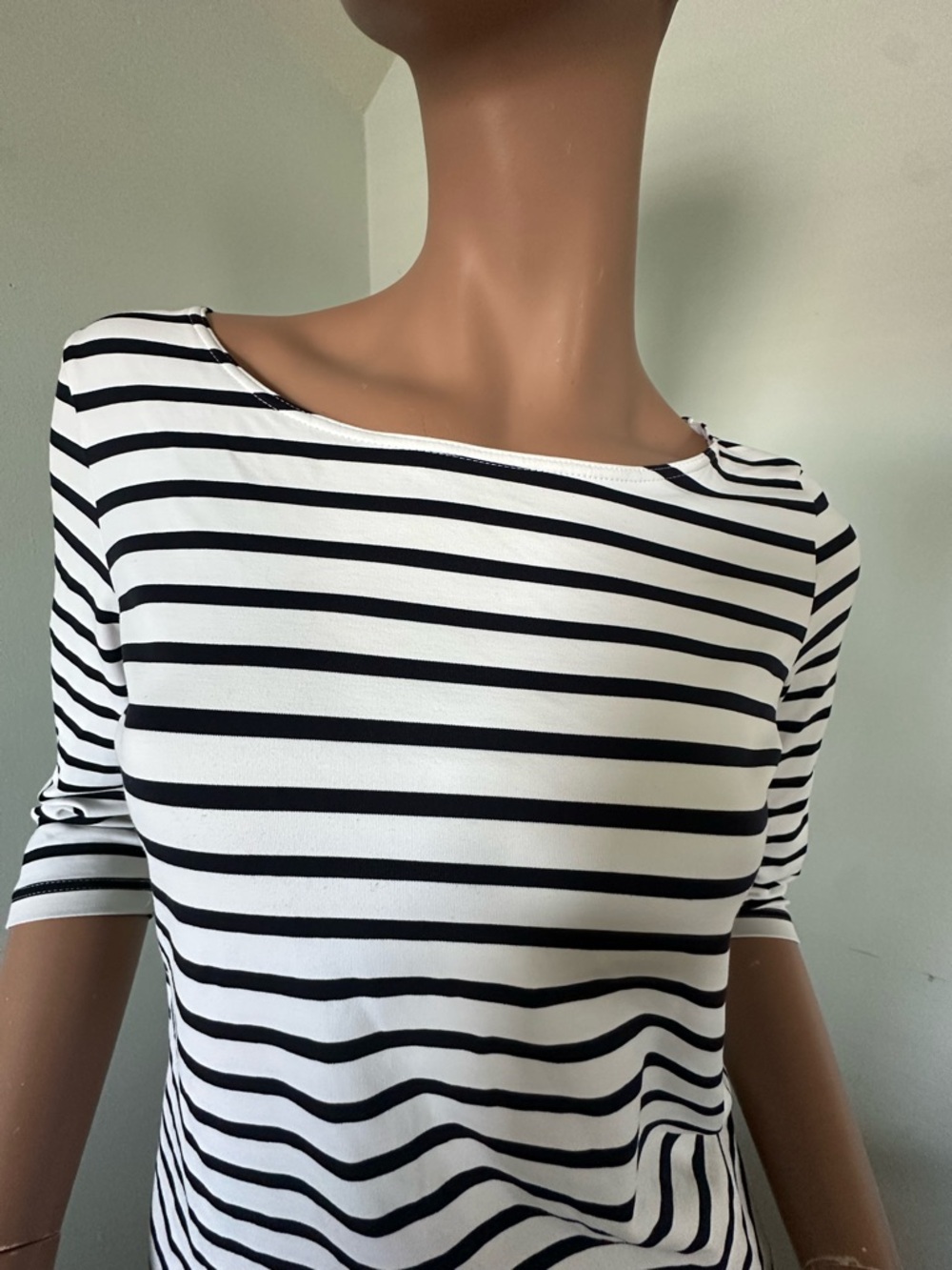 Saint James Garde-Cote III Black & White Striped 3/4 Sleeve Breton - Picture 2 of 13